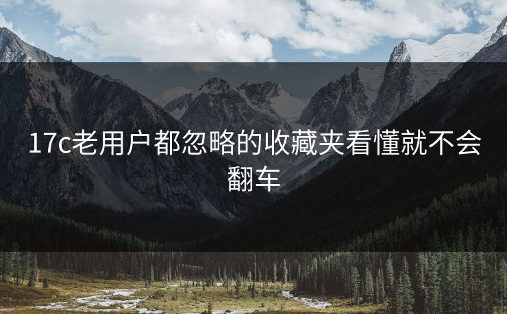 17c老用户都忽略的收藏夹看懂就不会翻车